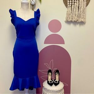 Blue dress by Karin Grace coctel party size medium